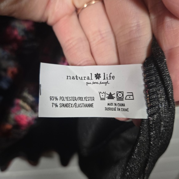 Natural Life Floral Stella Mini Dress Dark Moody Boho Tunic XL Whimsigoth Fairy - Picture 5 of 8